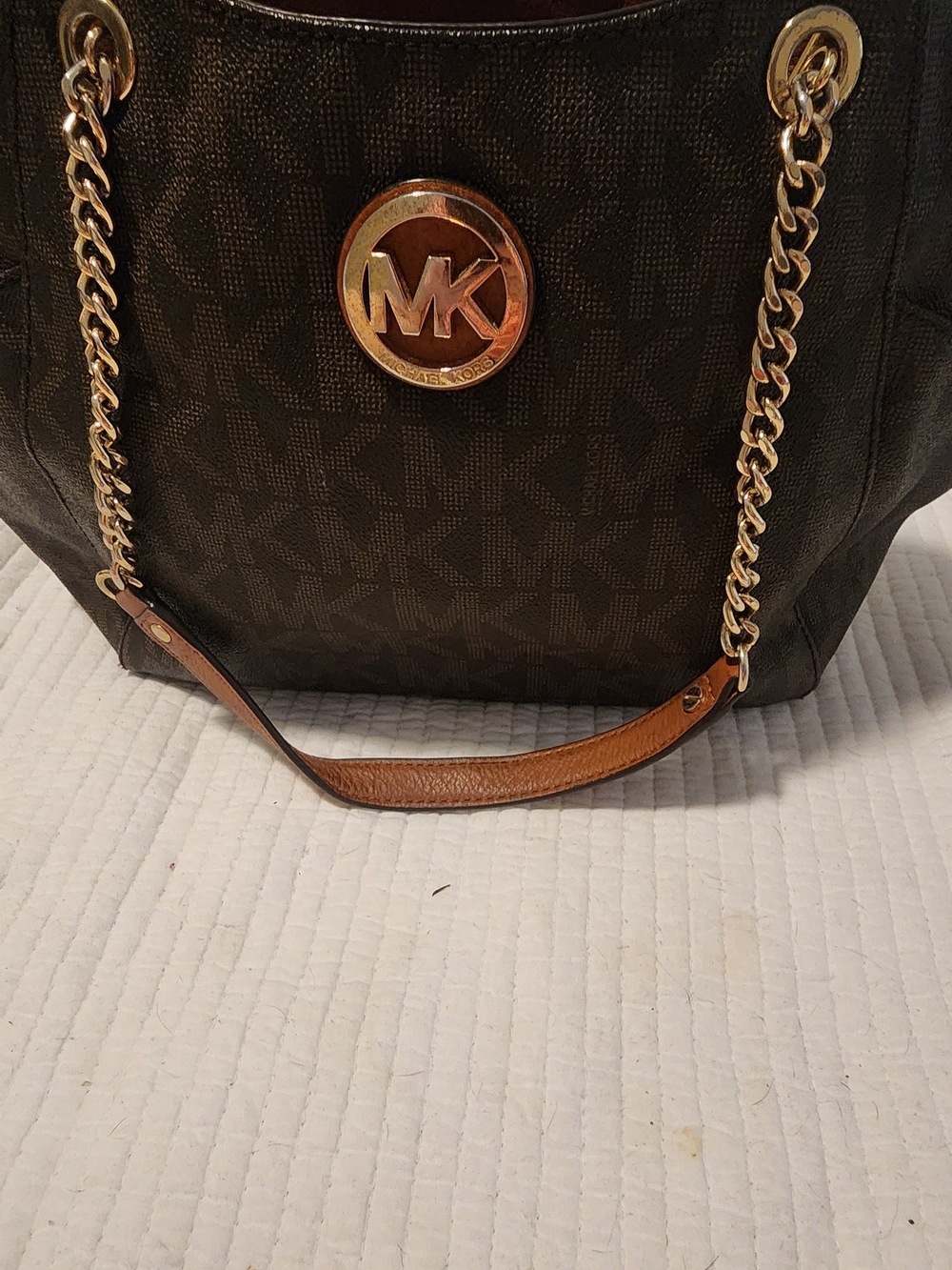 Michael Kors‎ Brown Logo Chain-Handle Tote